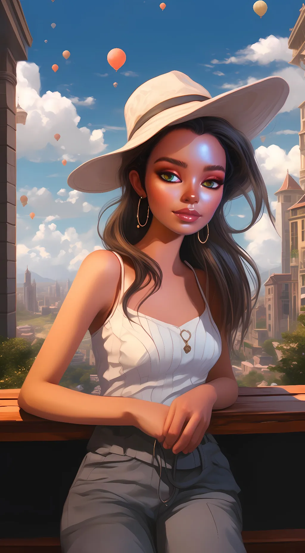 ai character: Sky  background