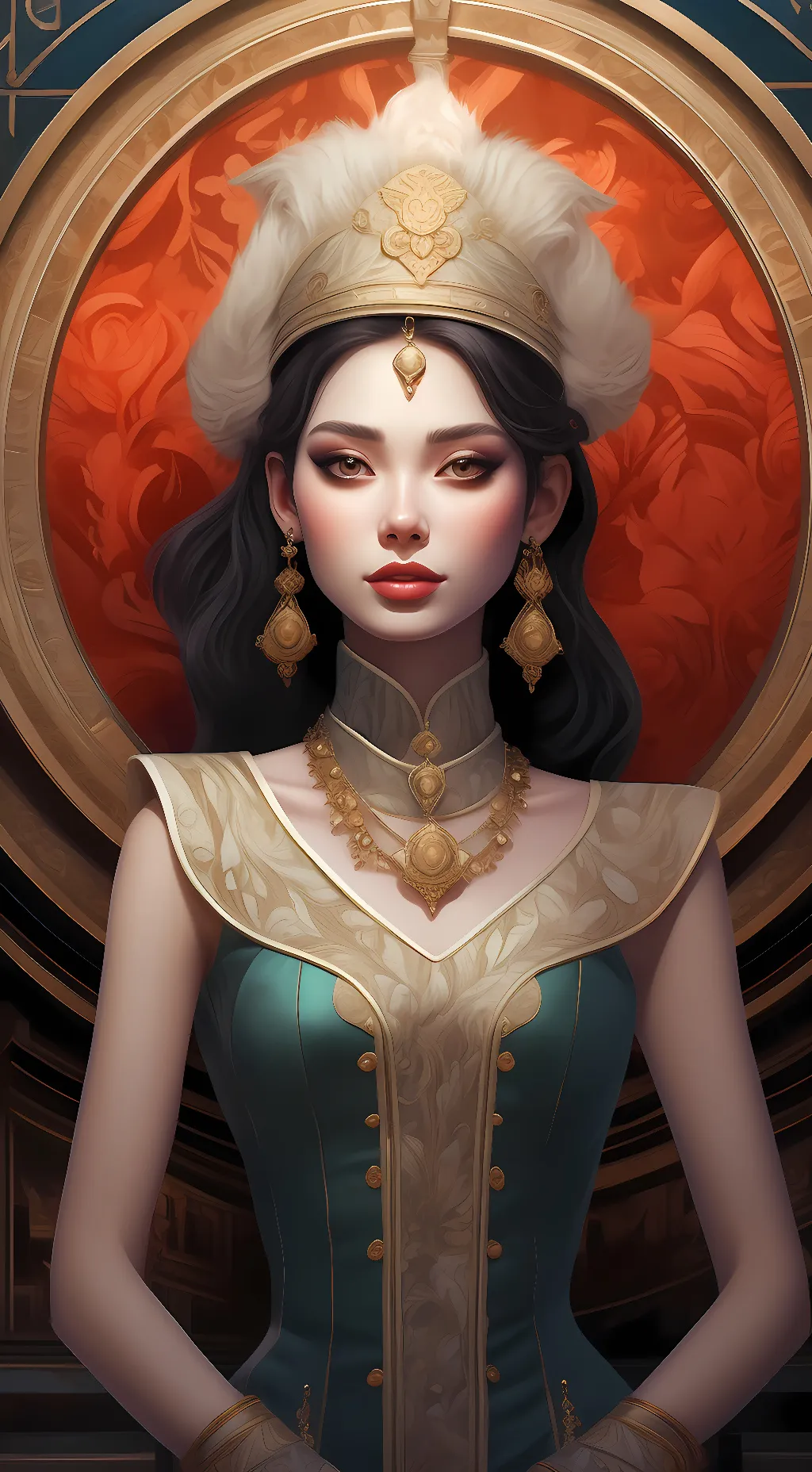 ai character: goddess of sky background