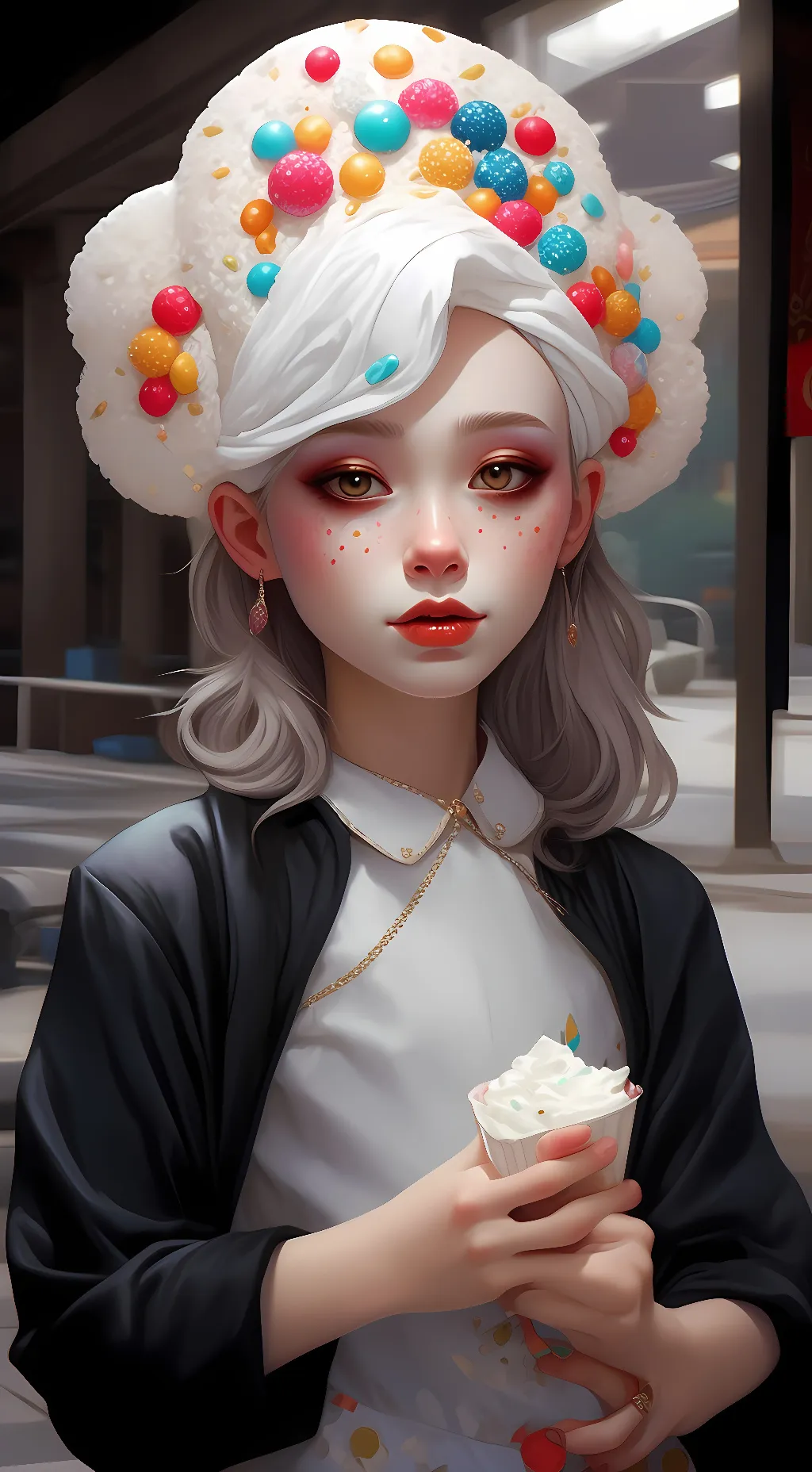 ai character: melty background