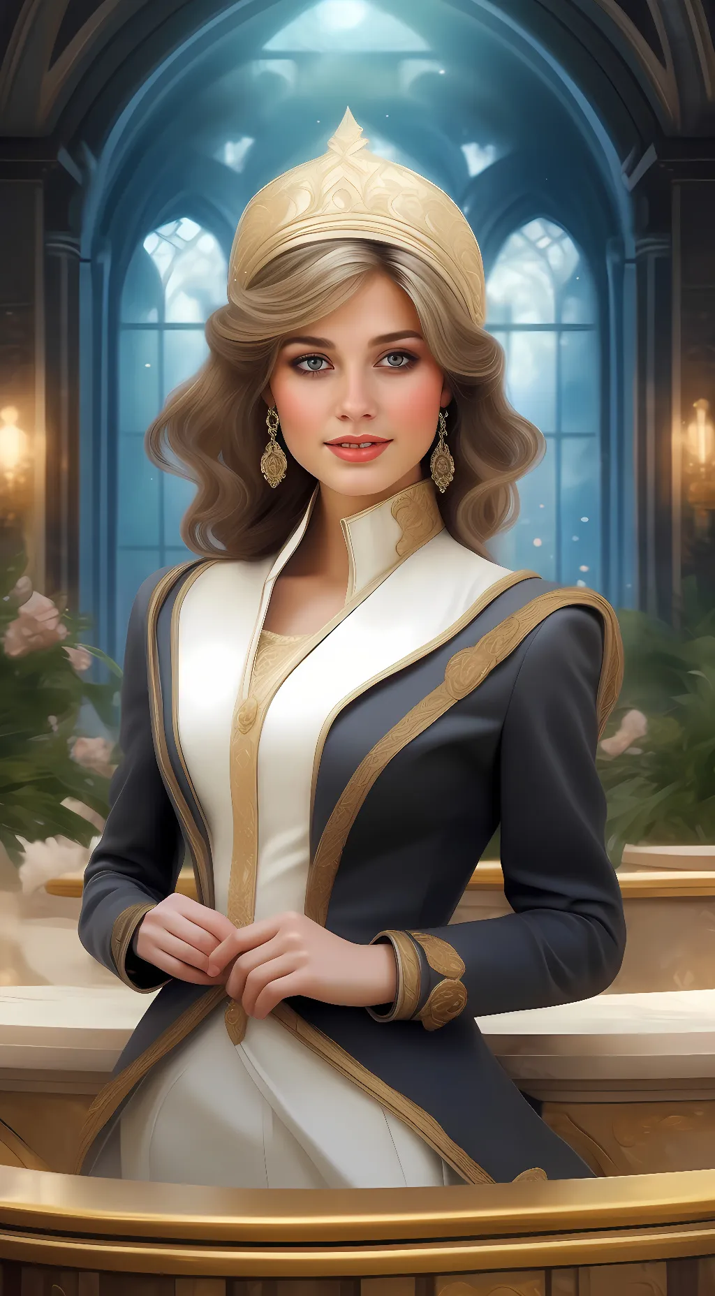 ai character: Diana Spencer  background