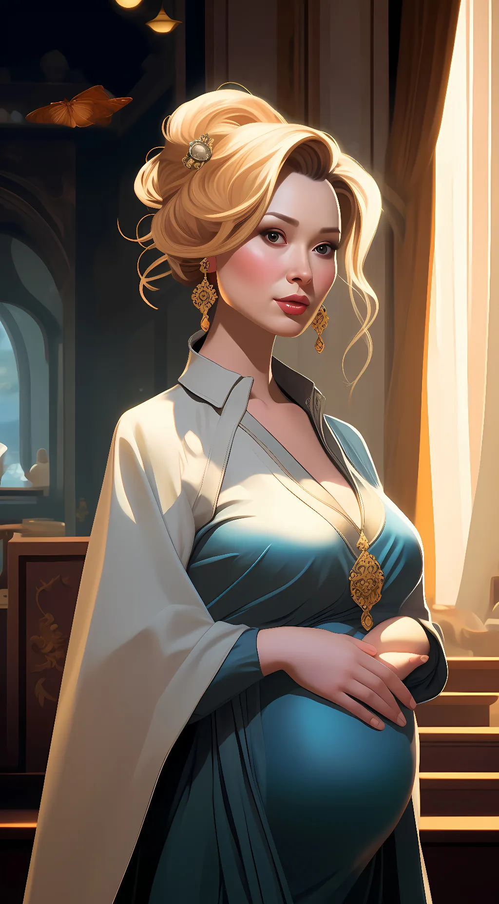 ai character: Victoria olena  background