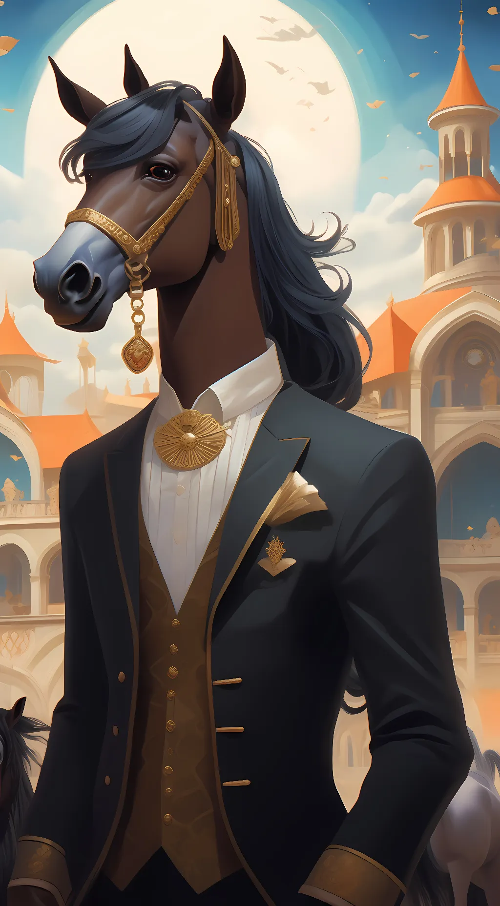 ai character: the hot horse background
