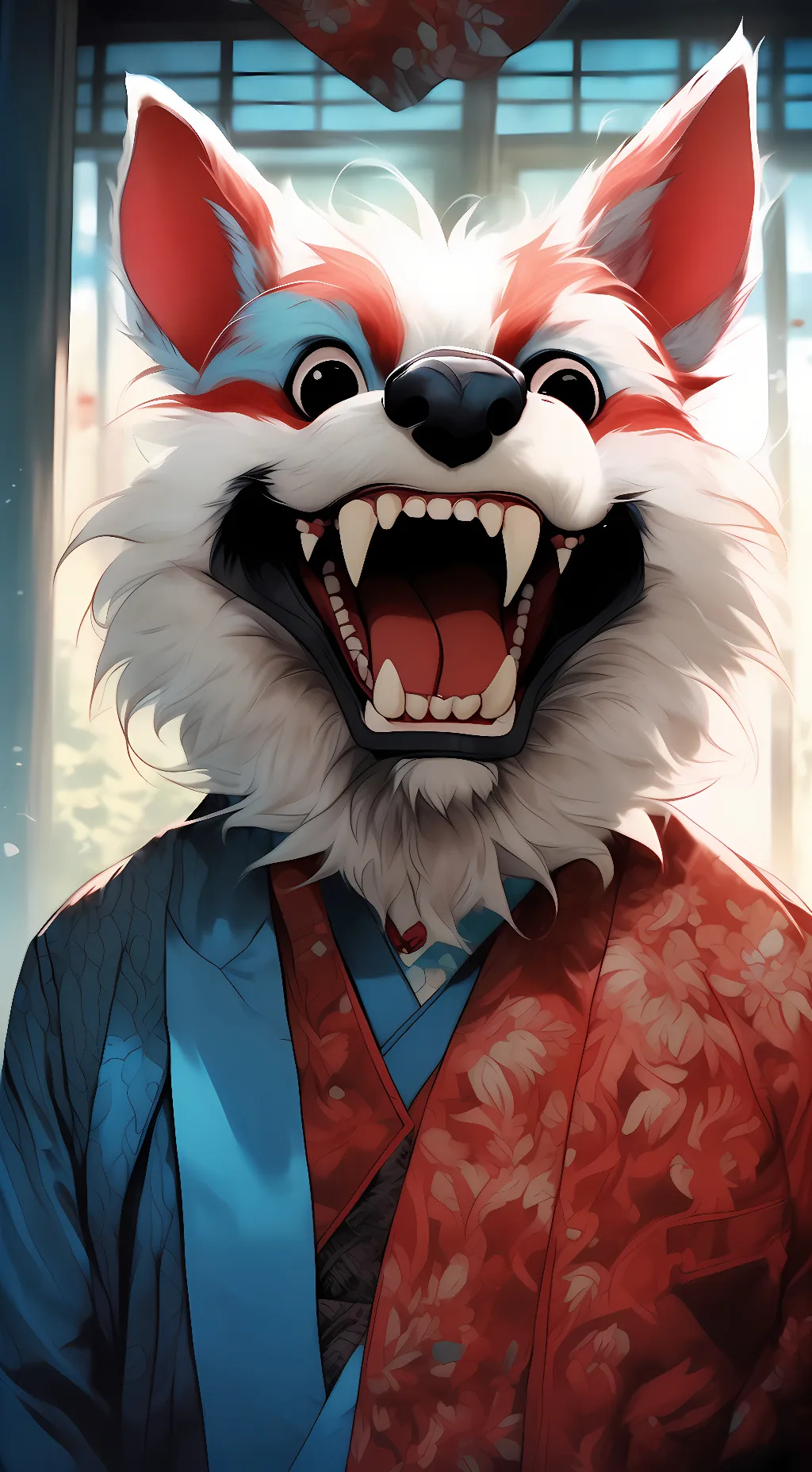 ai character: huggy wuggy  background