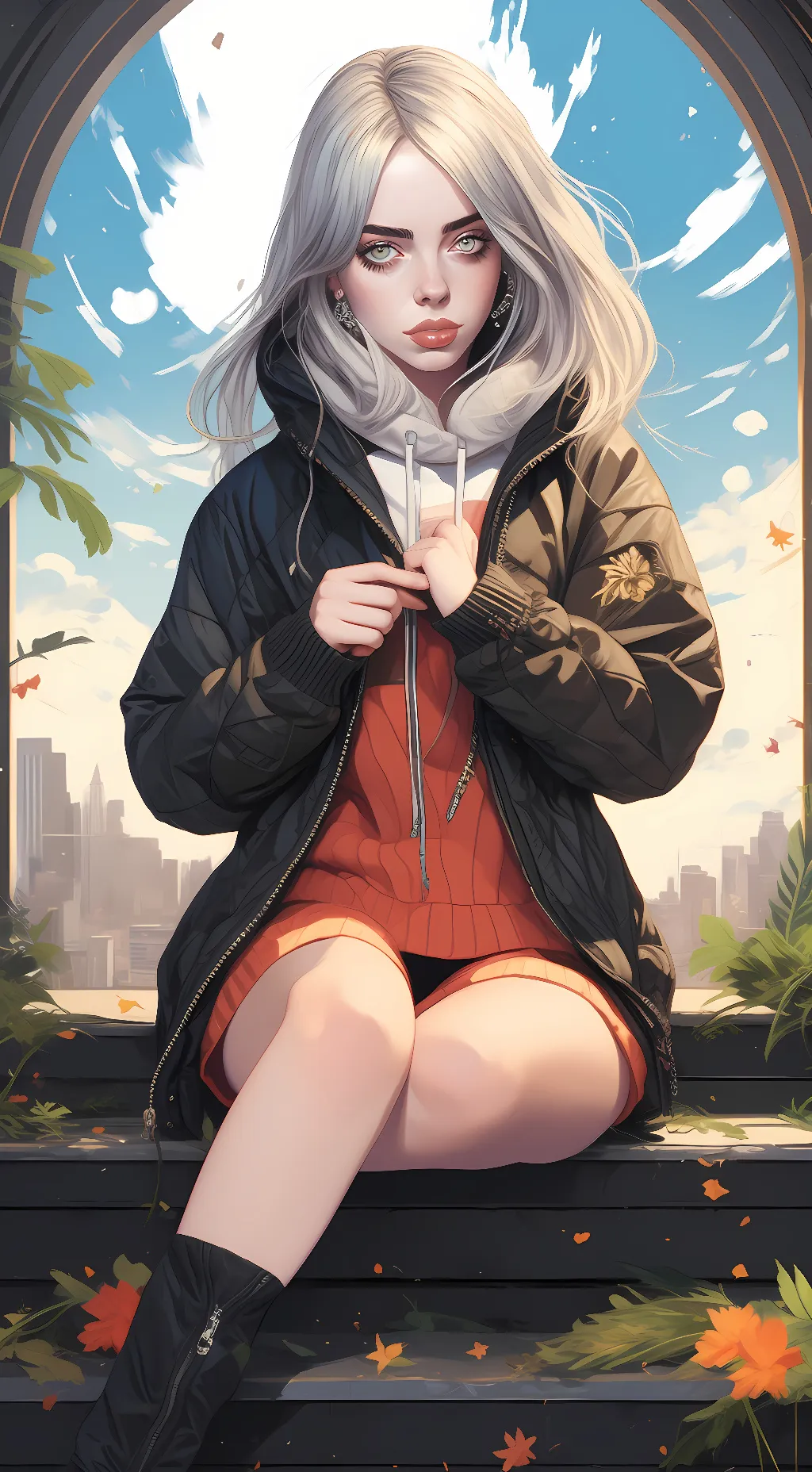 ai character: Billie eilish background