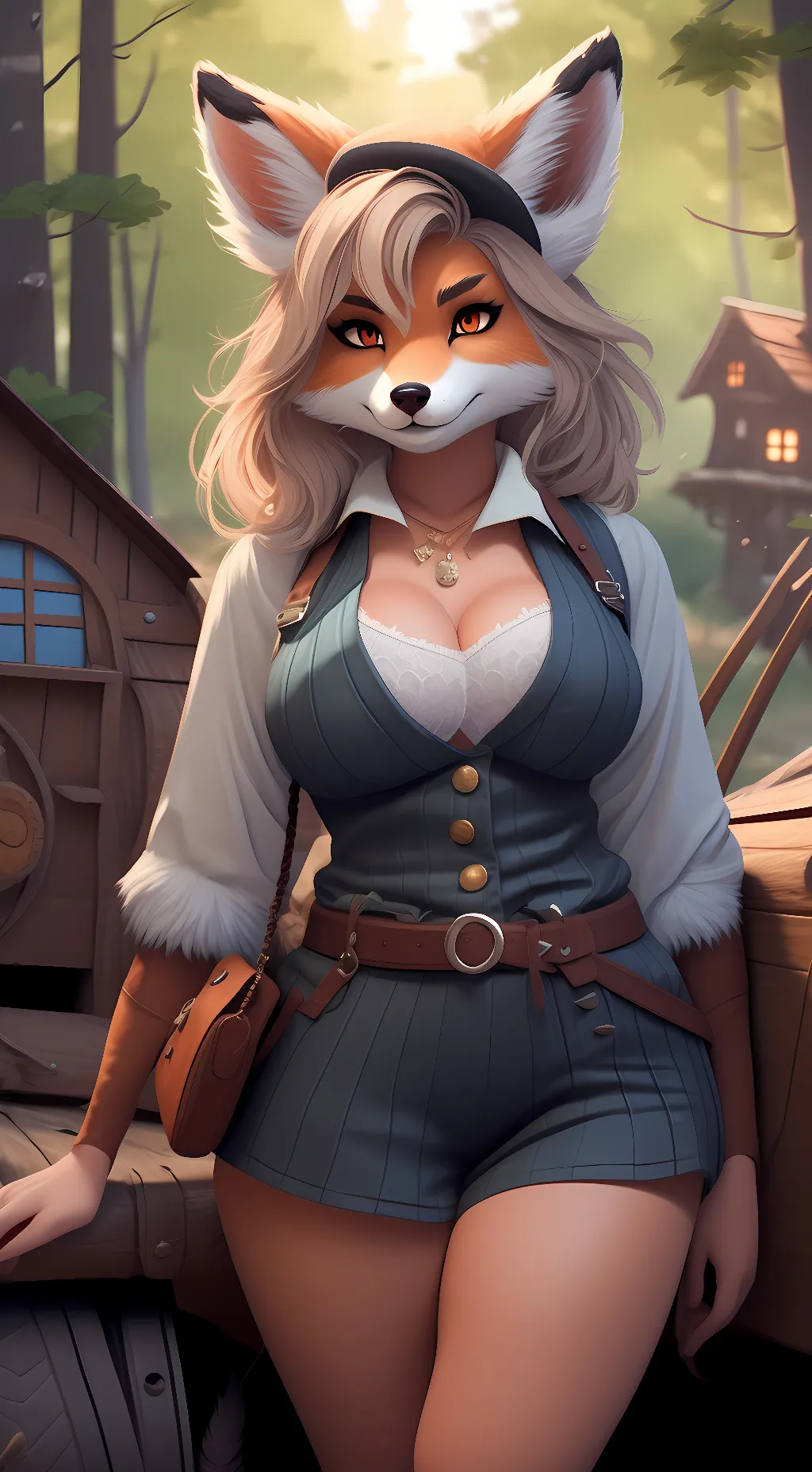ai character: Fall foxson background