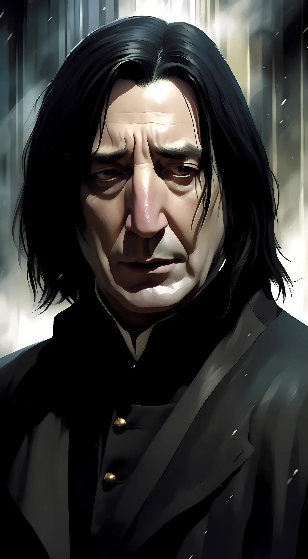 ai character: Sad Severus Snape background
