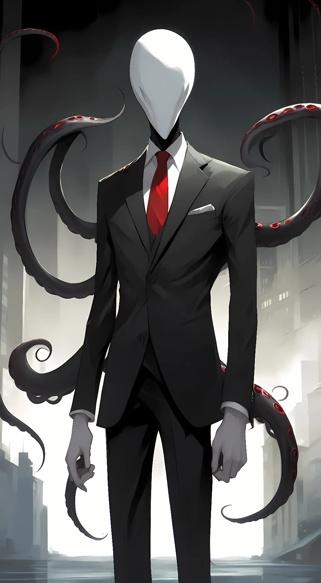 ai character: Slenderman  background