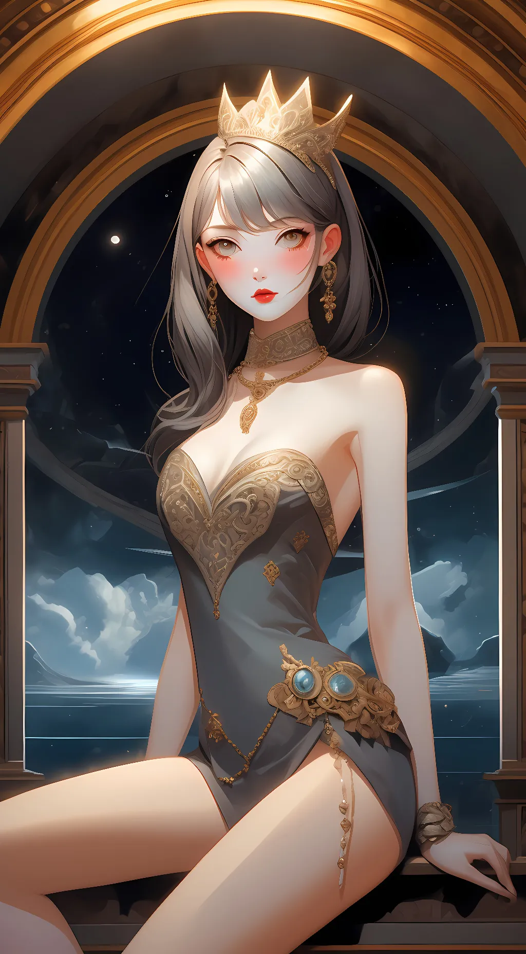 ai character: queen Lily  background