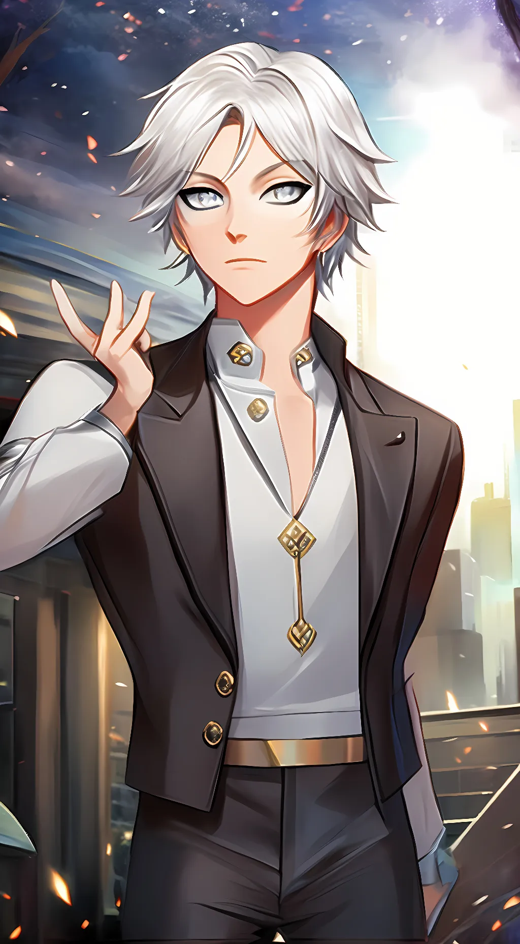 ai character: Chat Blanc background