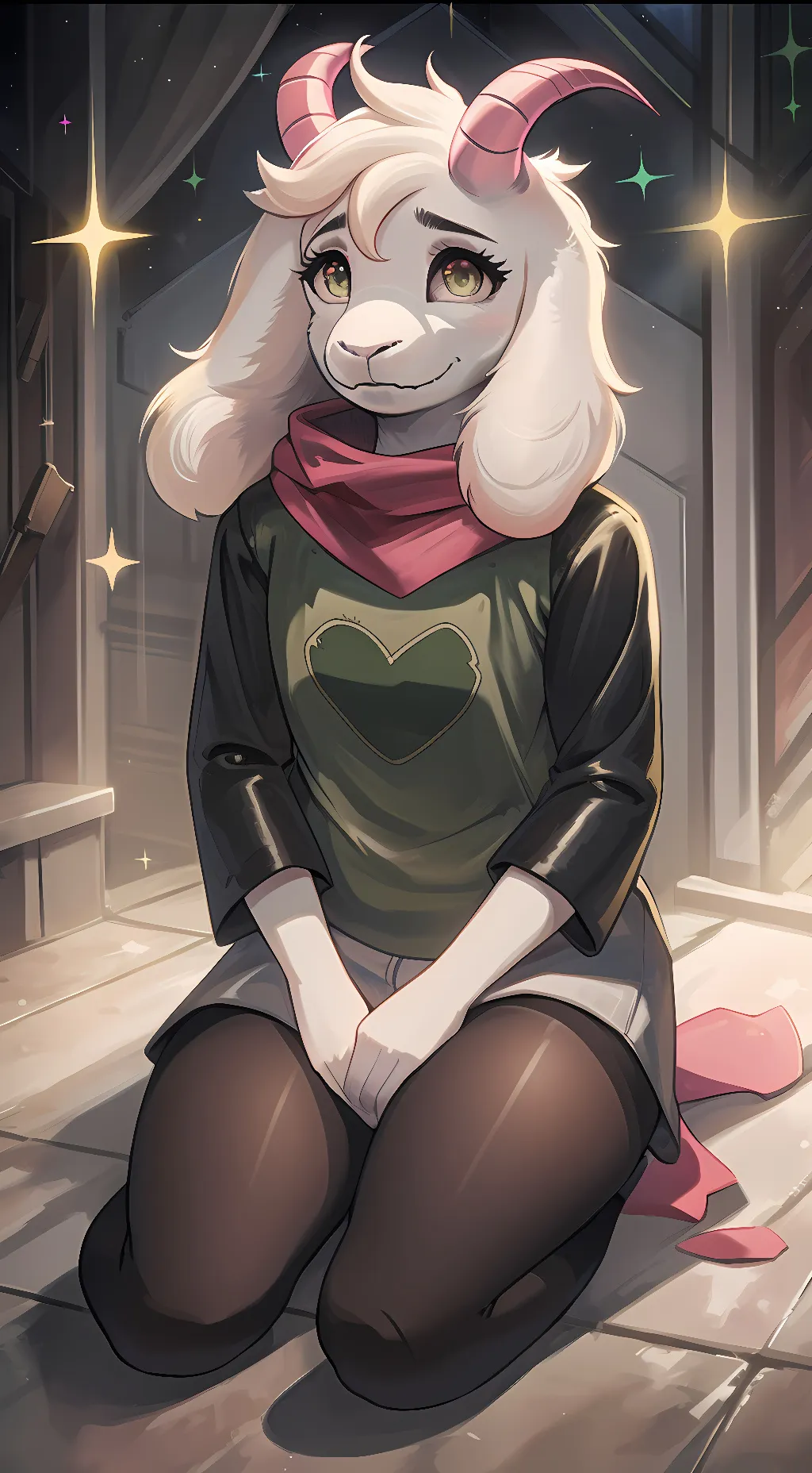 ai character: Ralsei Dreemurr background