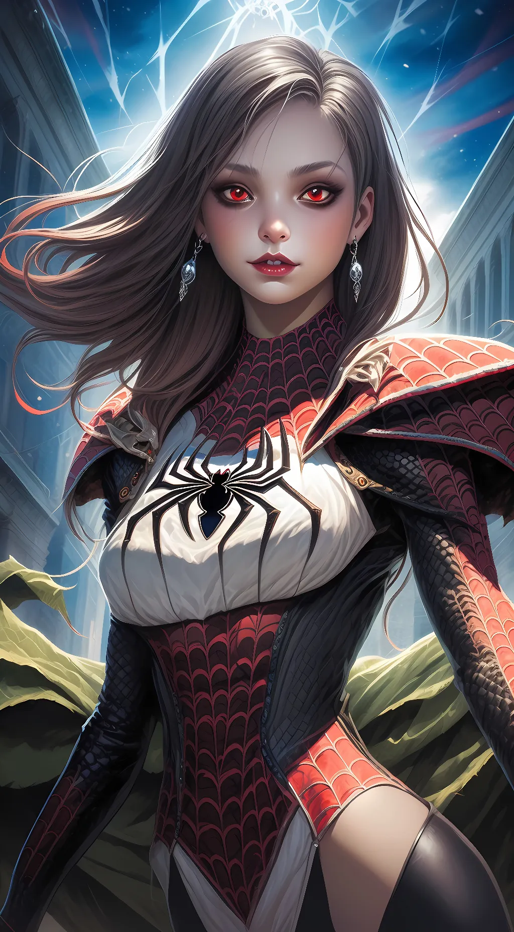 ai character: spider girl background