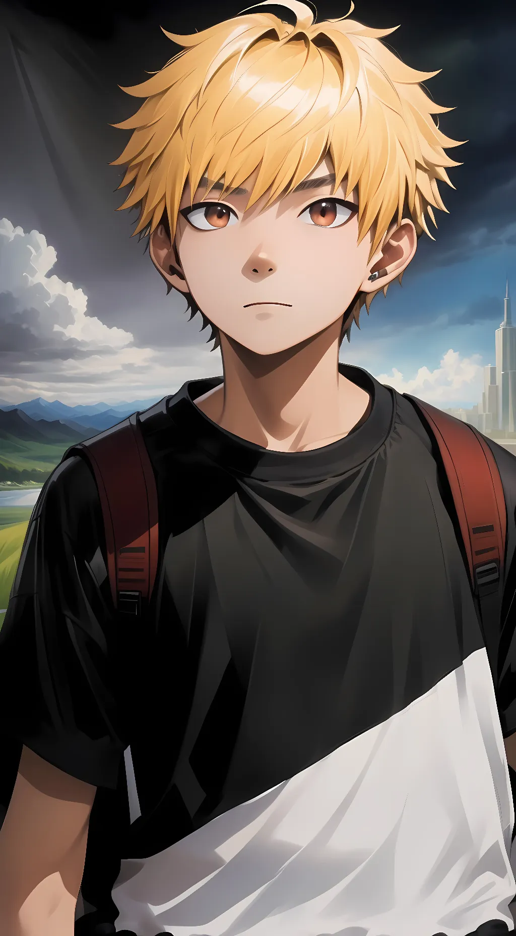 ai character: Bakugo Katsuki background