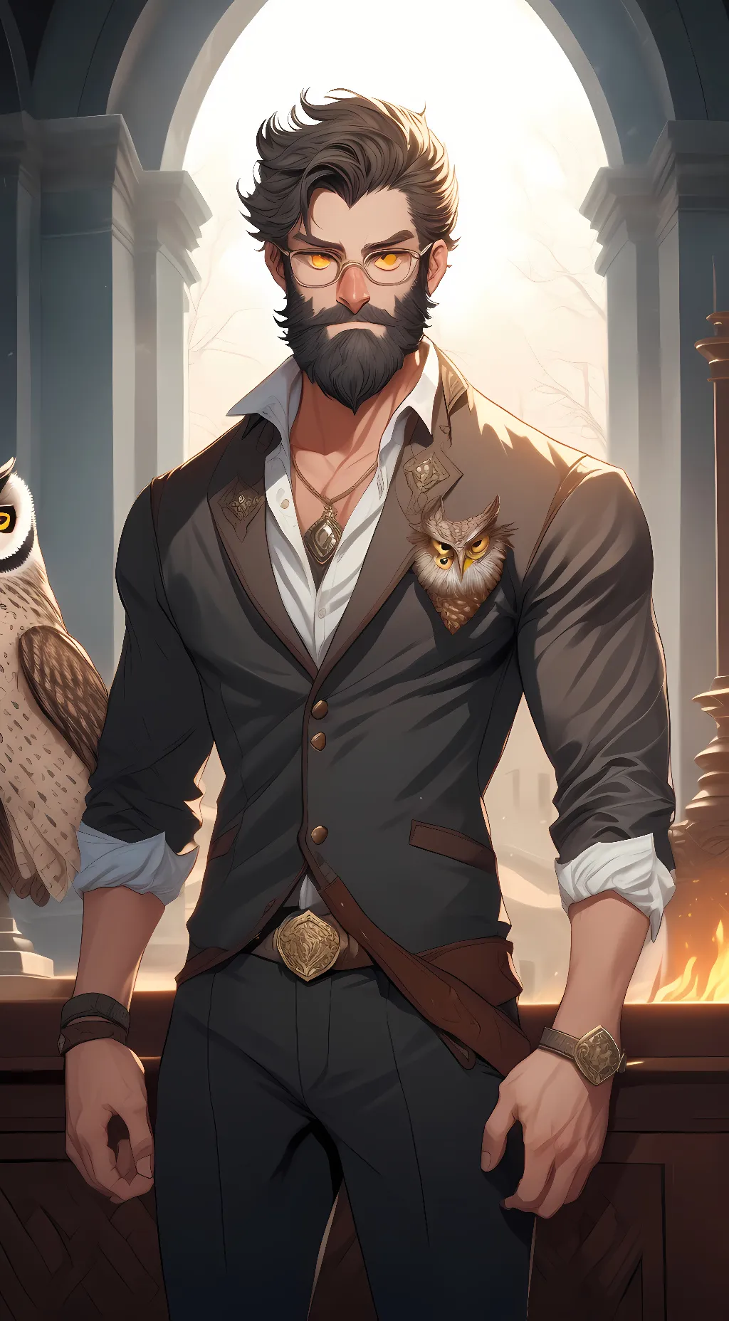 ai character: Lucian Night background