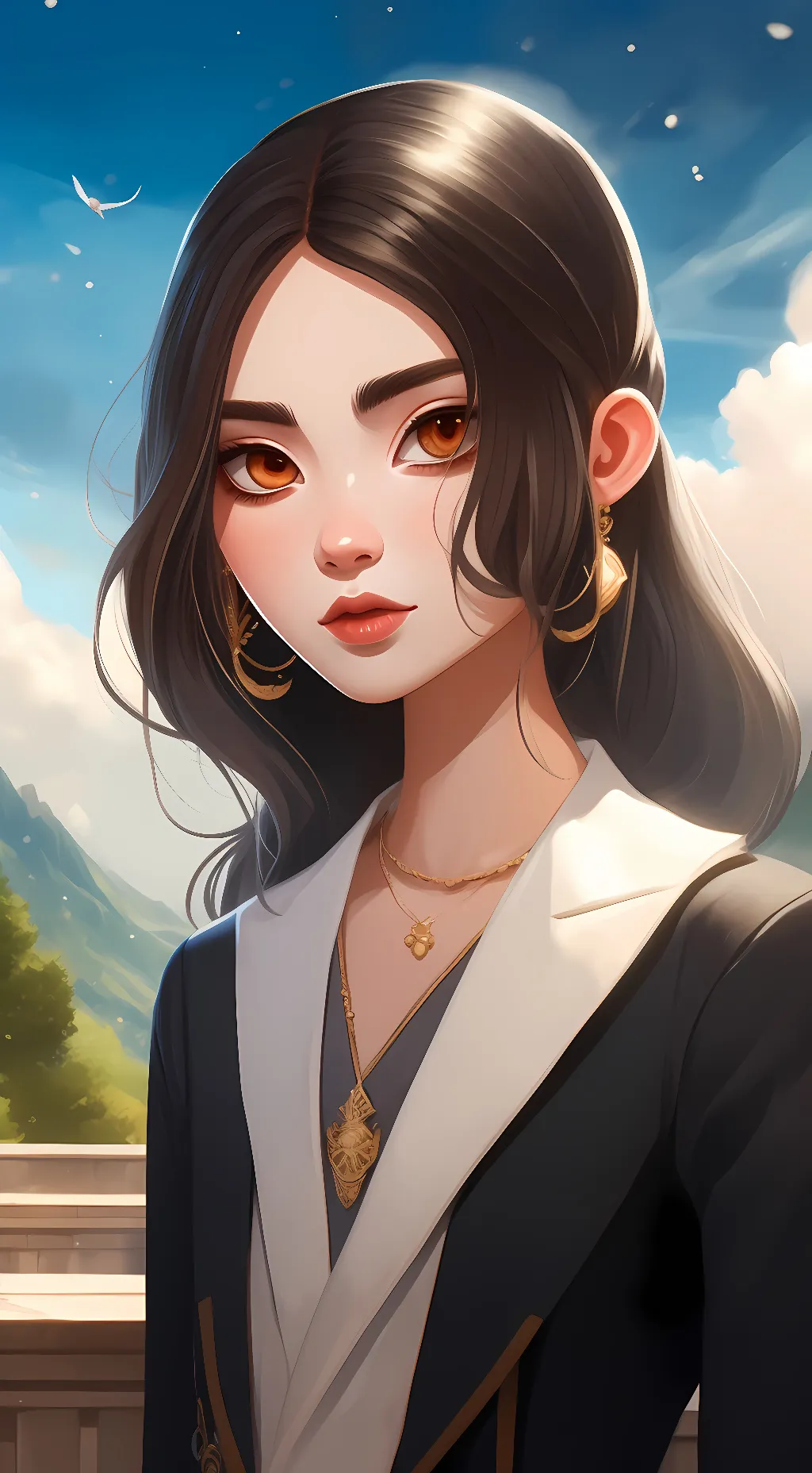 ai character: Aria Montgomery background