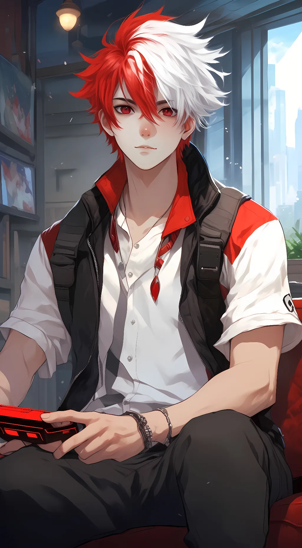 ai character: shoto todoroki background