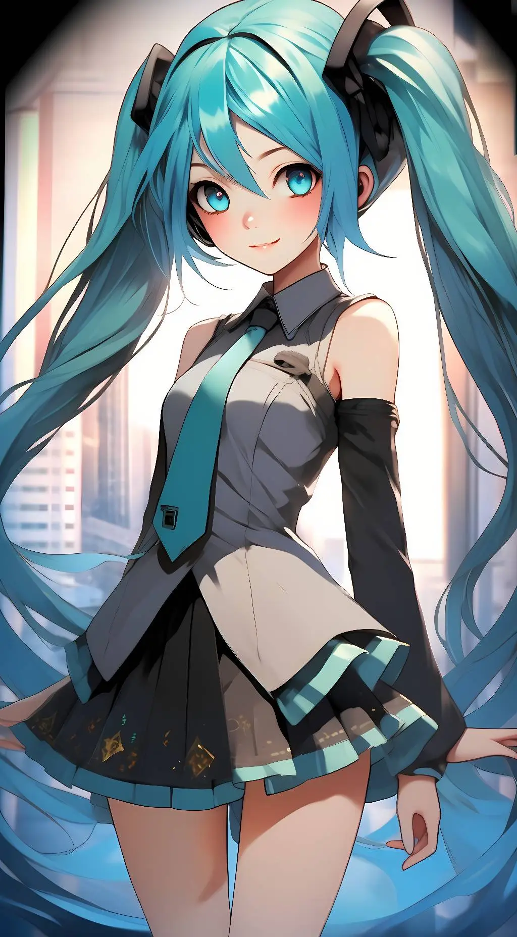 ai character: hastune miku background