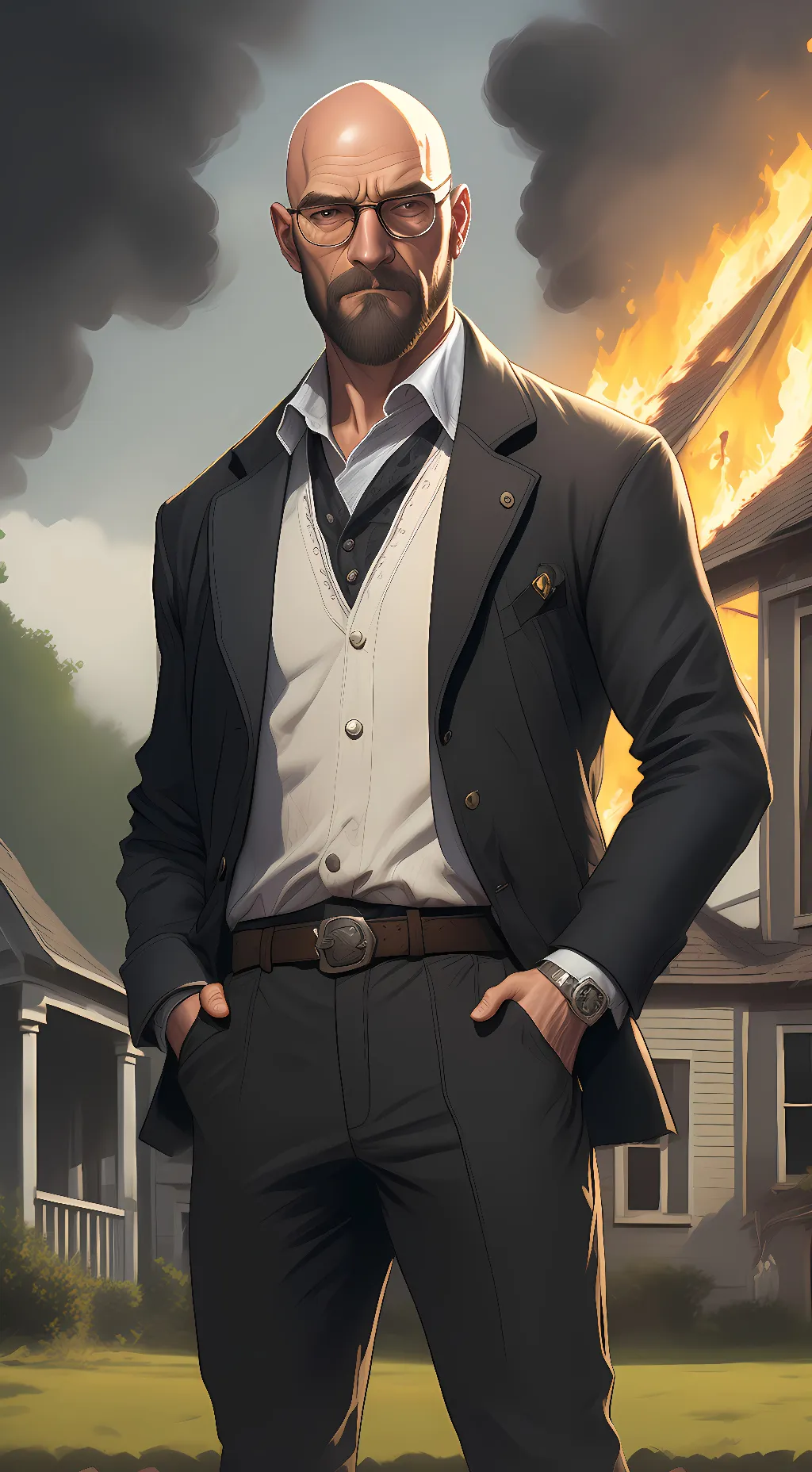 ai character: Walter white background