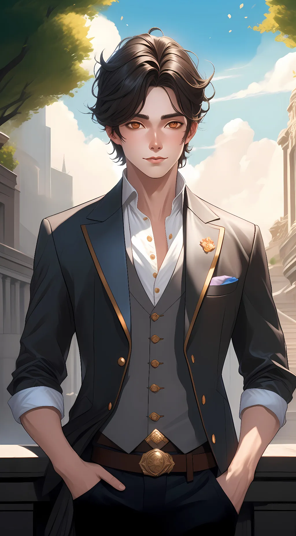 ai character: Adam  background