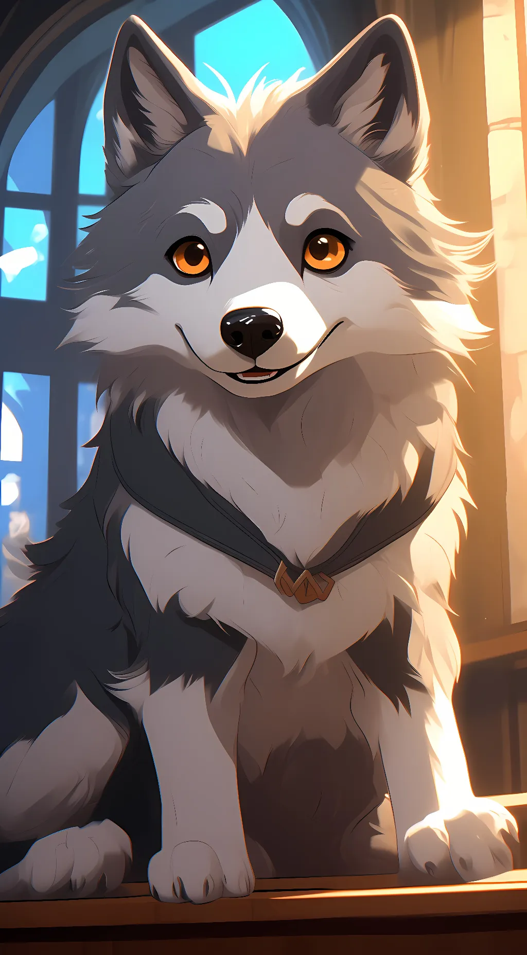 ai character: enid wolf form) background