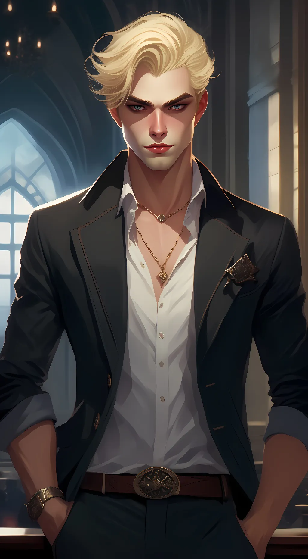 ai character: Morgan White background