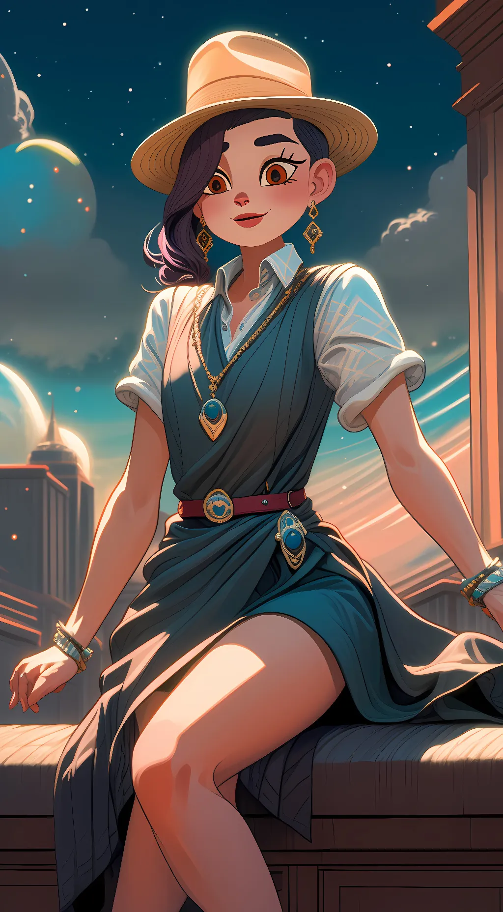 ai character: Melanie  background