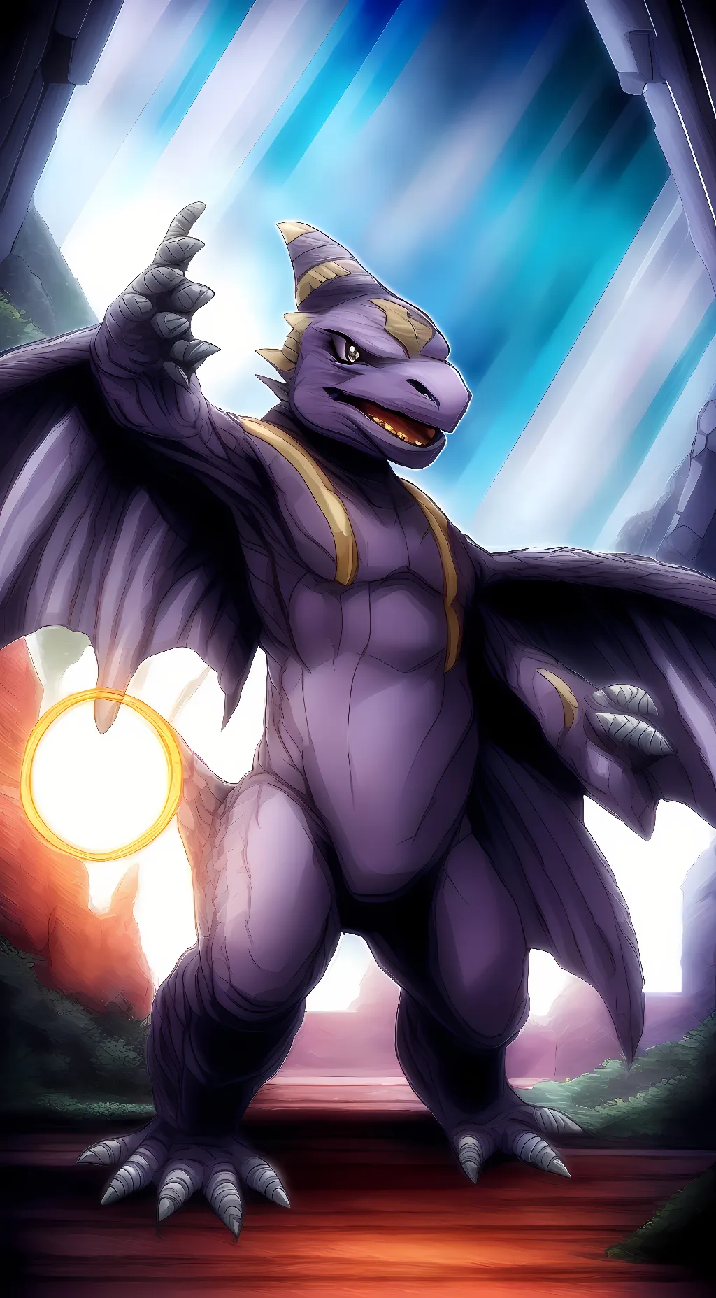 ai character: Monodramon  background
