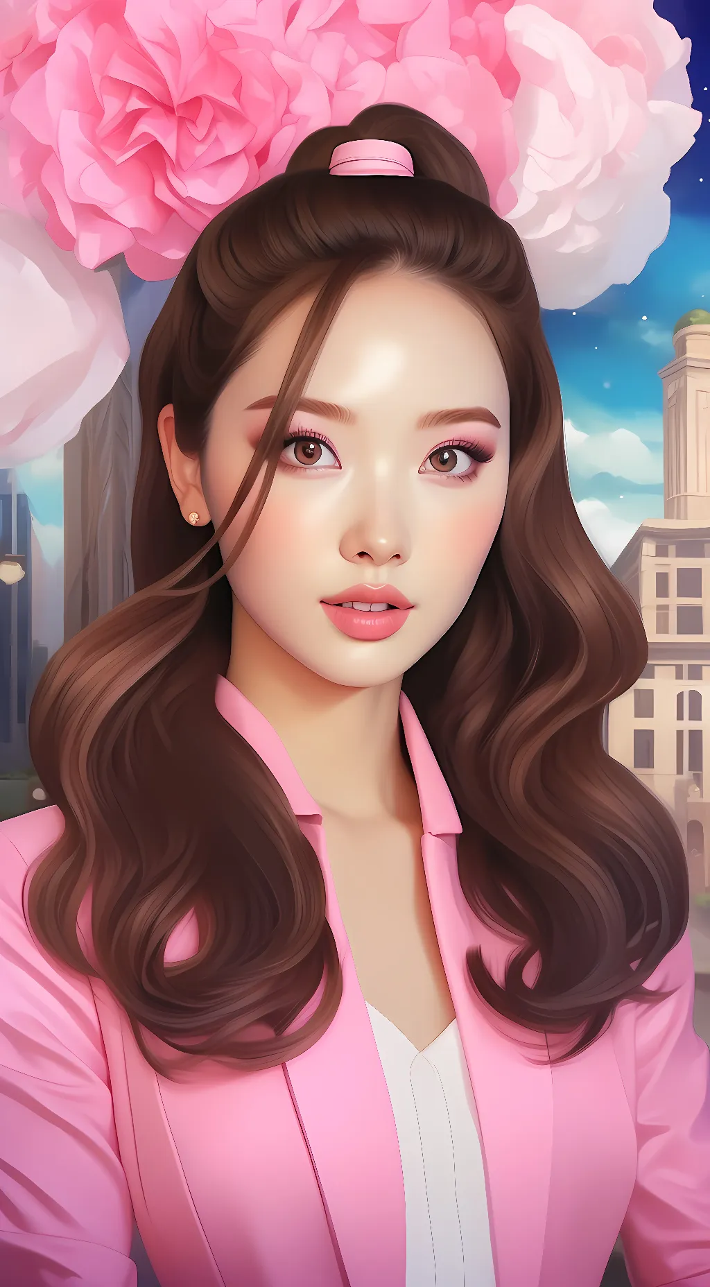 ai character: NAYEON  background
