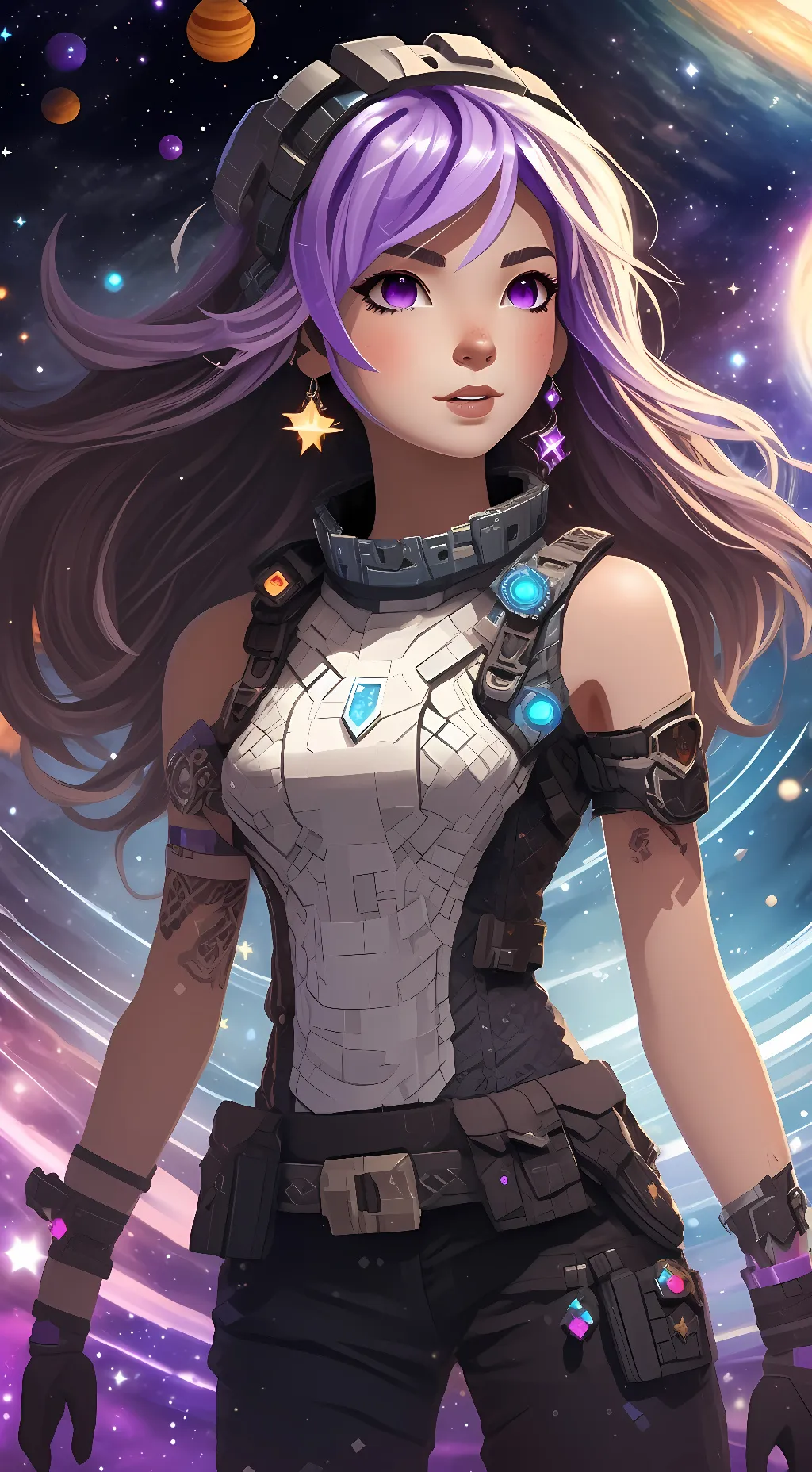 ai character: Galaxy  background
