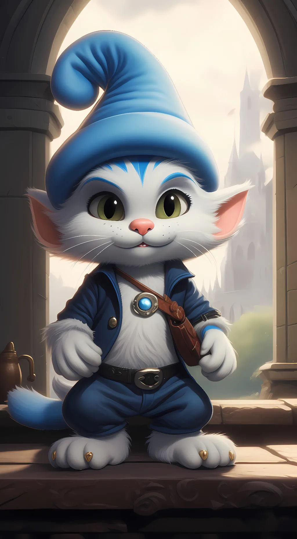ai character: smurf cat background