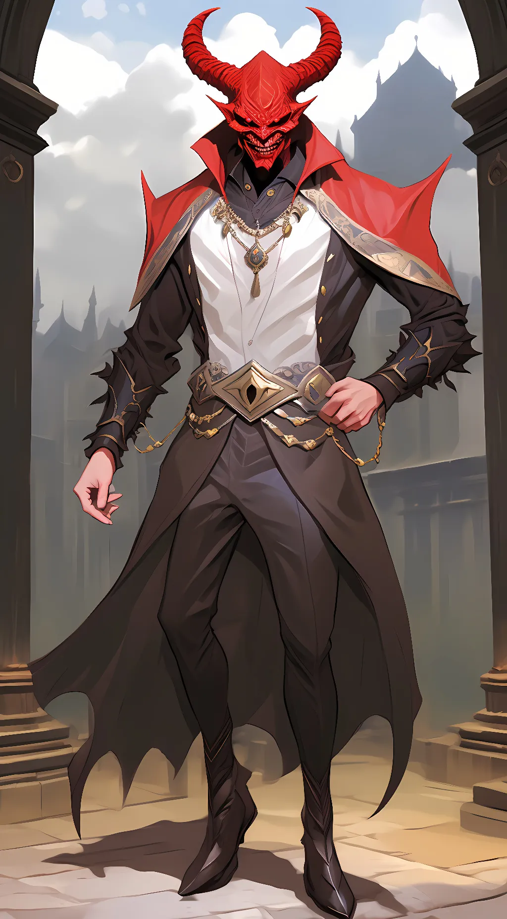 ai character: red demon background