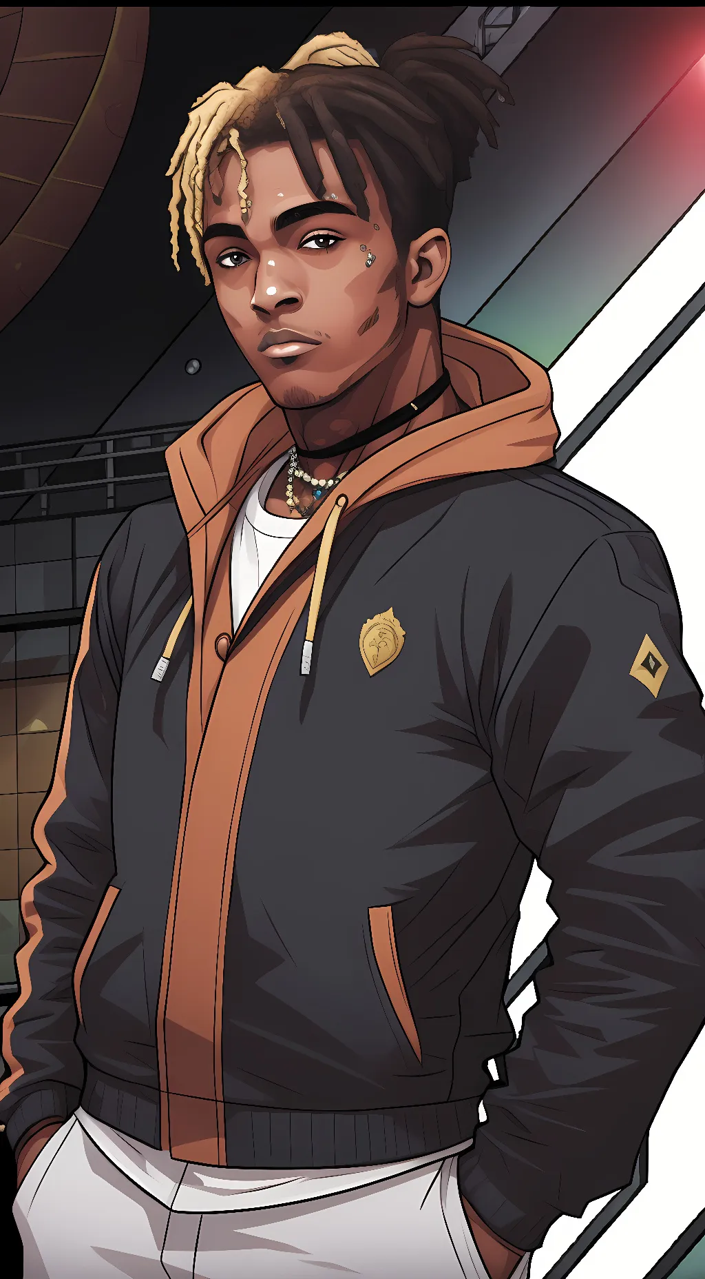 ai character: XXXTENTACION  background