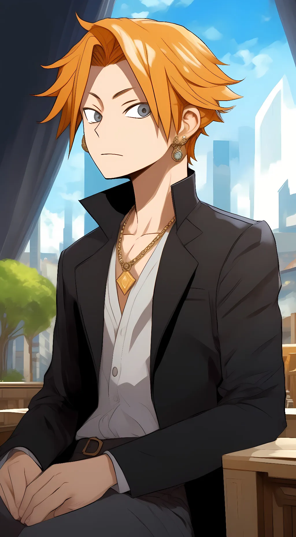 ai character: Denki Kaminari background