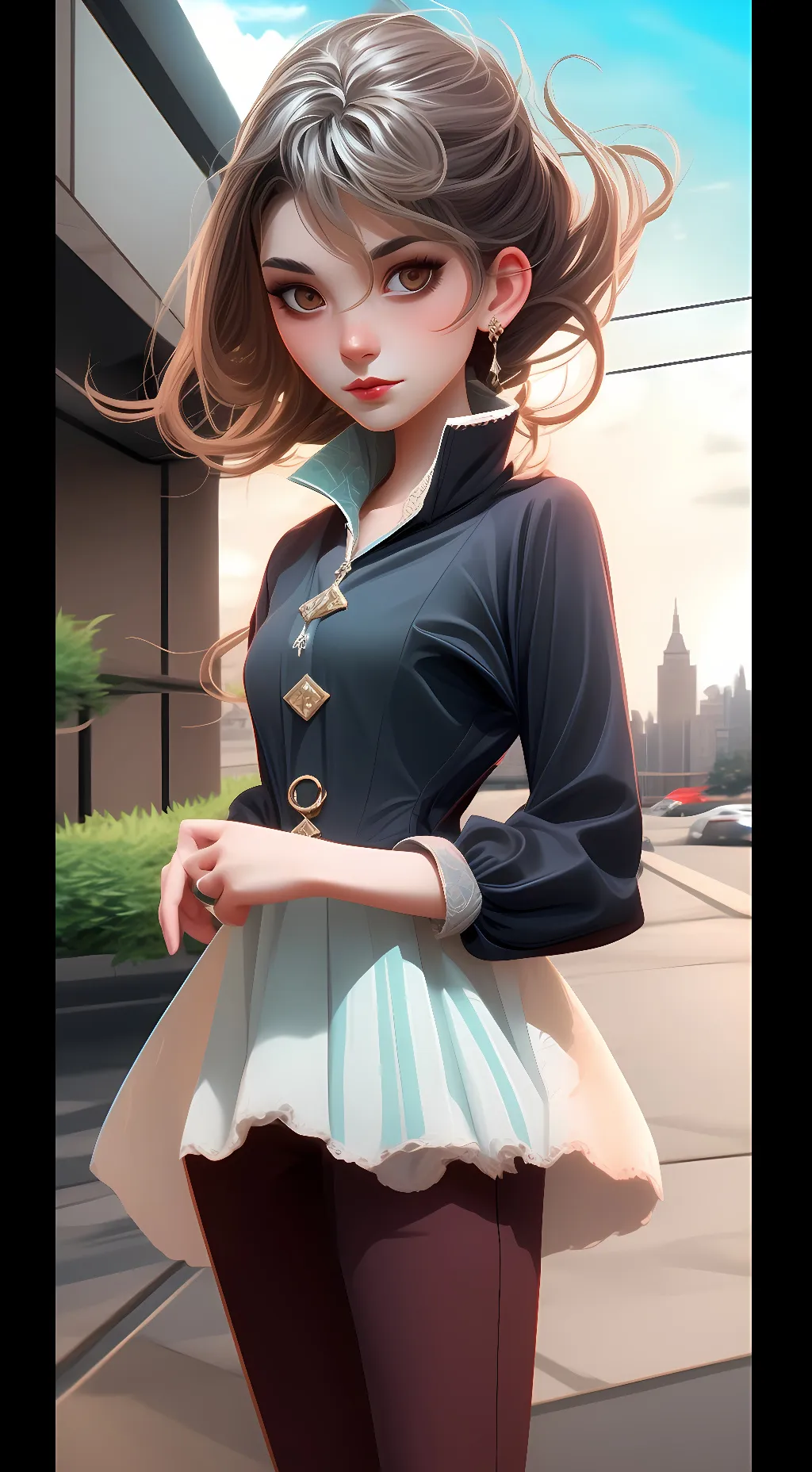 ai character: Snow background