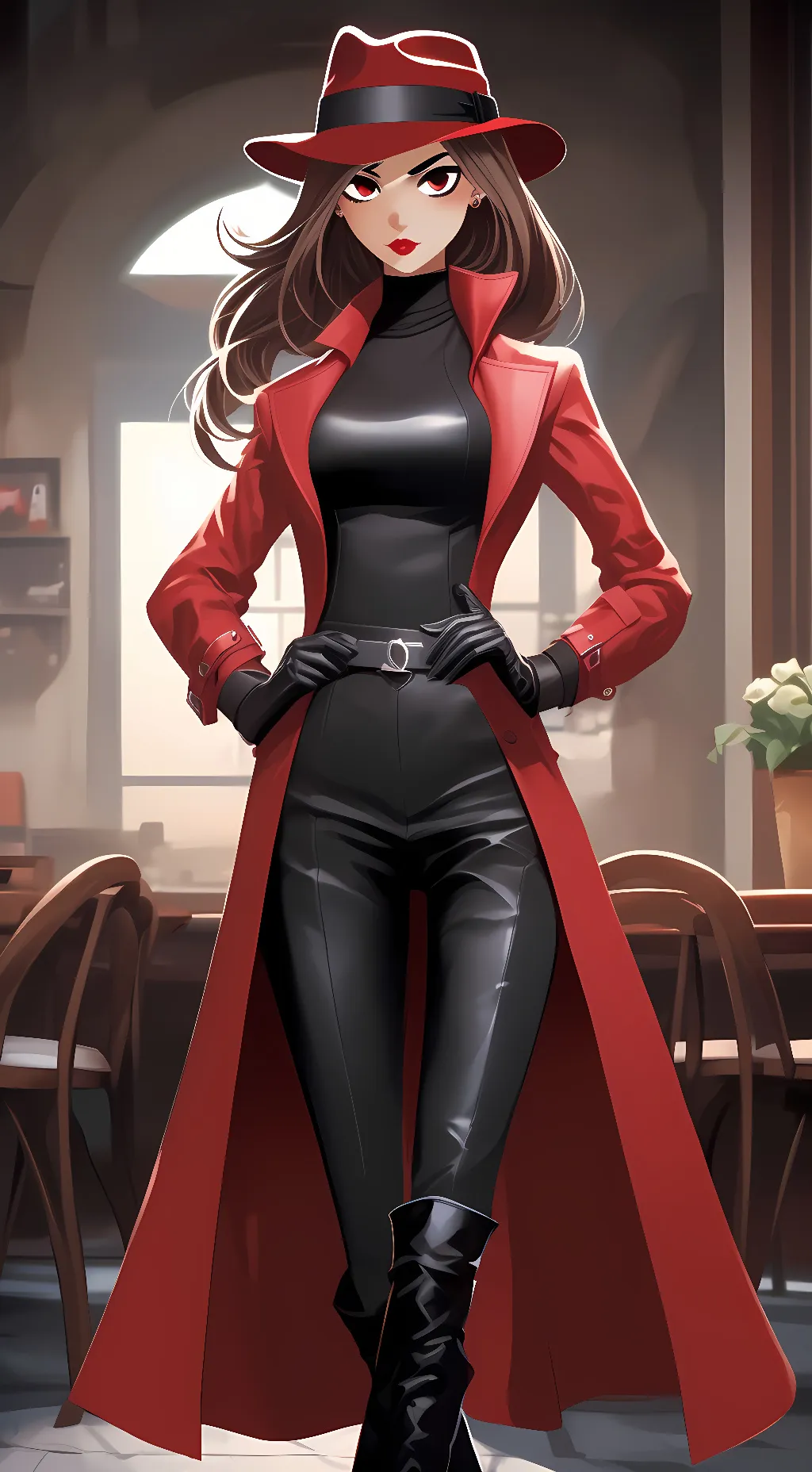 ai character: Carman Sandiago background