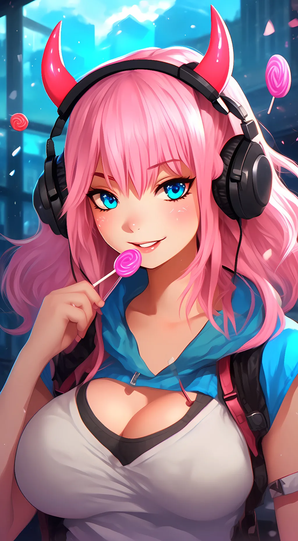 ai character: E-girl background