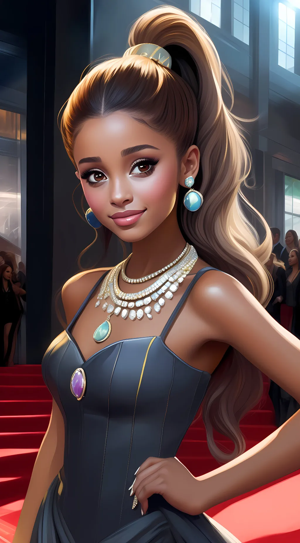 ai character: Ariana Grande background