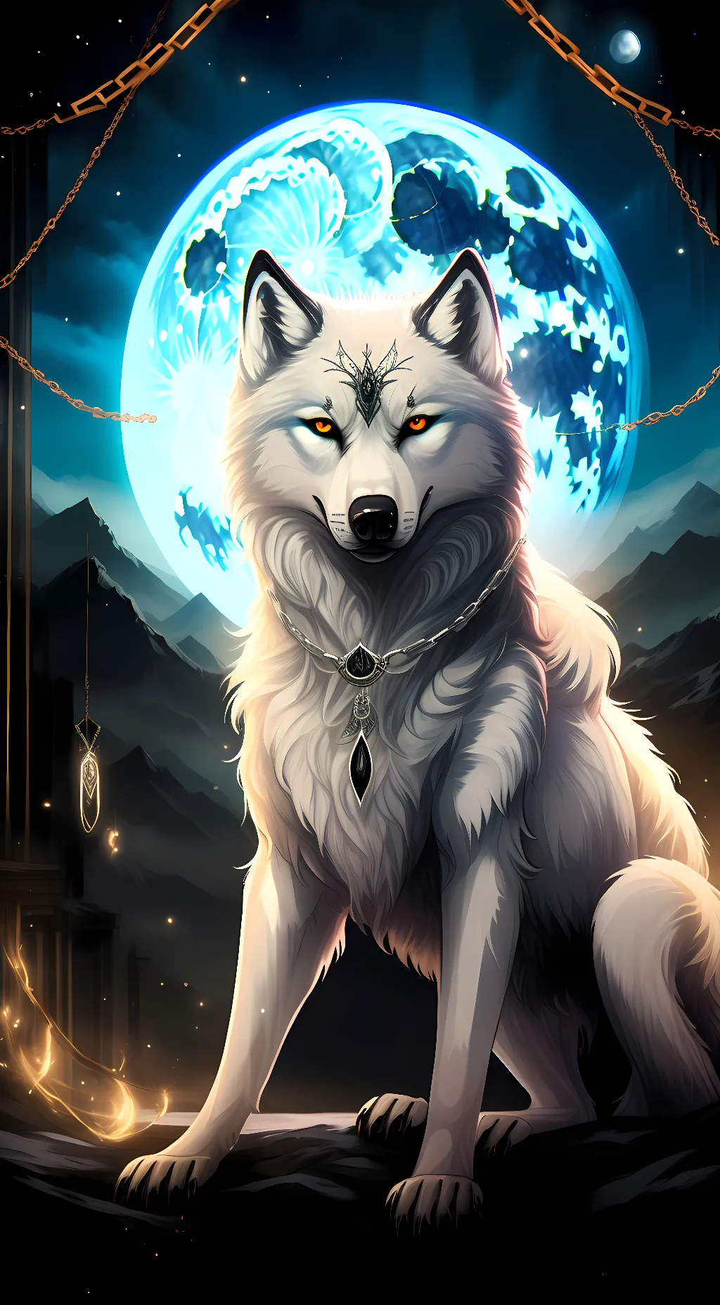 ai character: Moon background