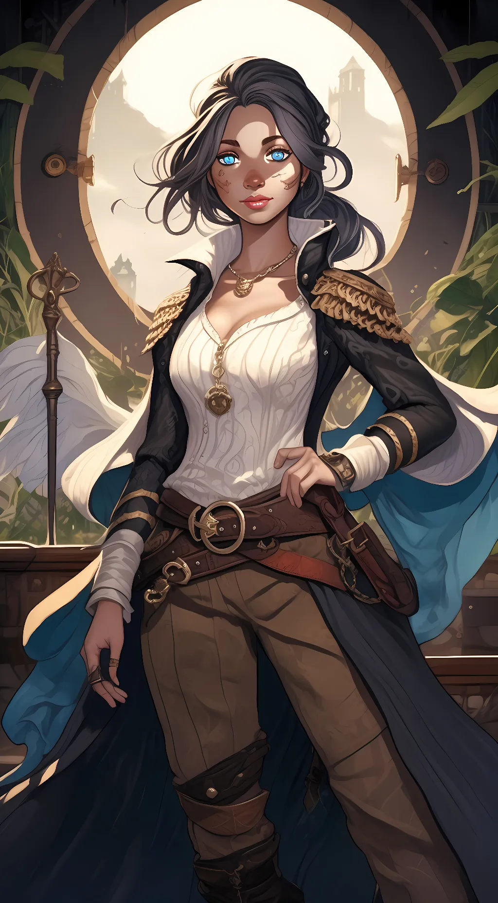 ai character: Captain blue nose background