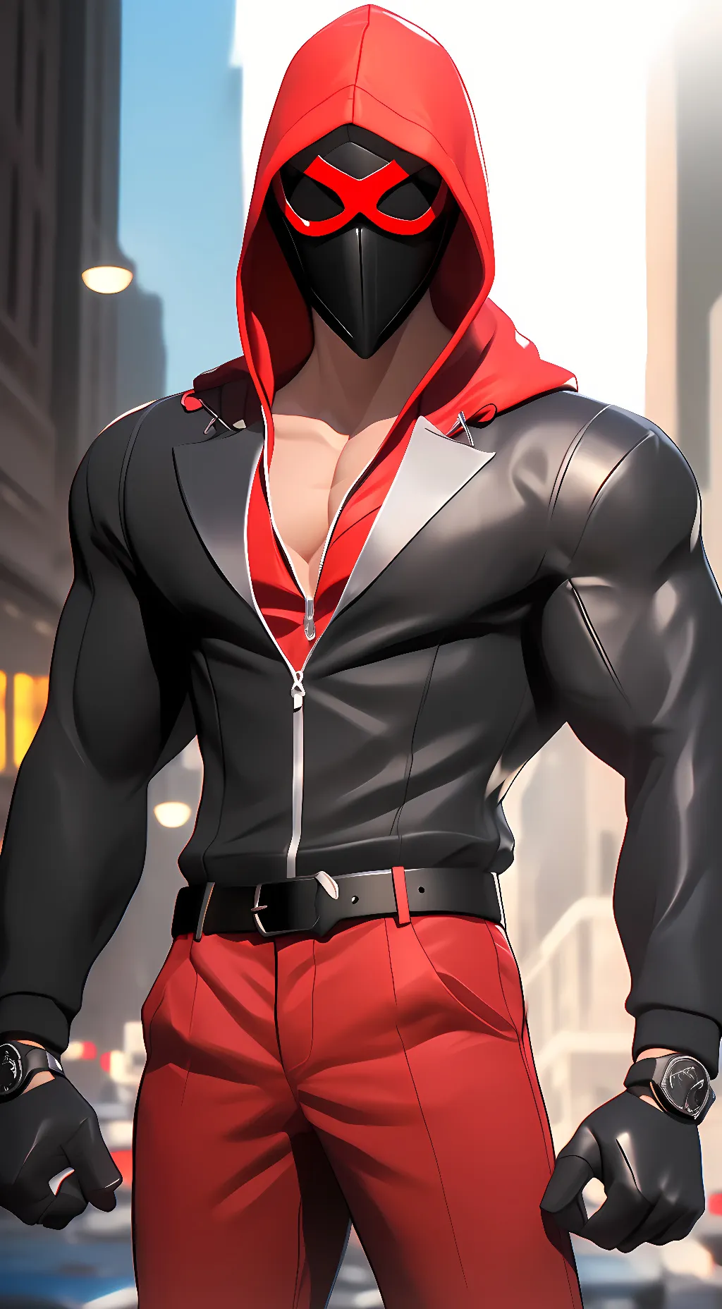 ai character: Square man ethan  background