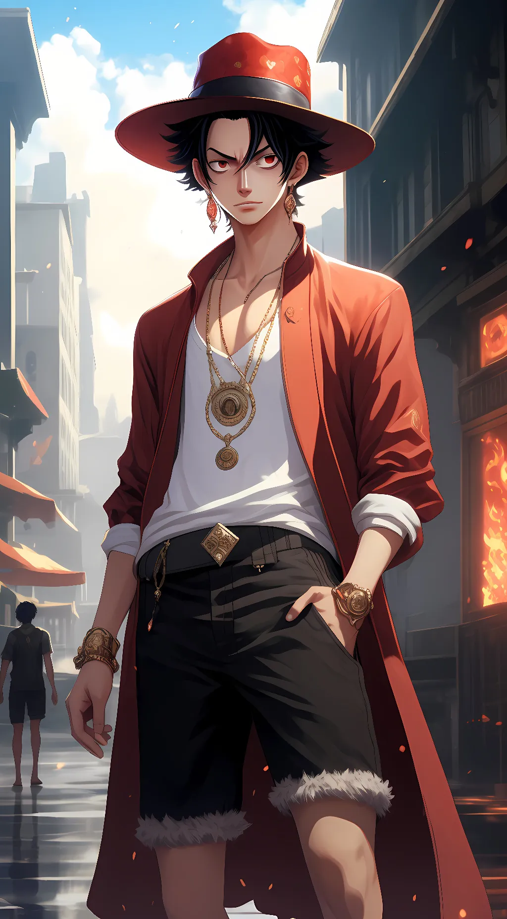 ai character: Fire fist ace background