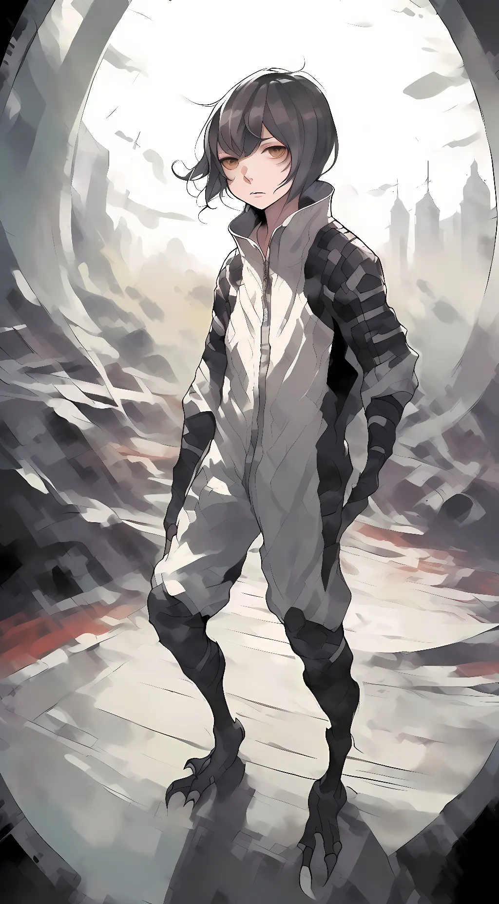 ai character: Liv, Humanoid Dusk background