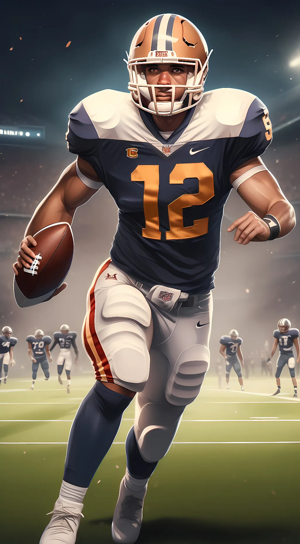 ai character: College Football background