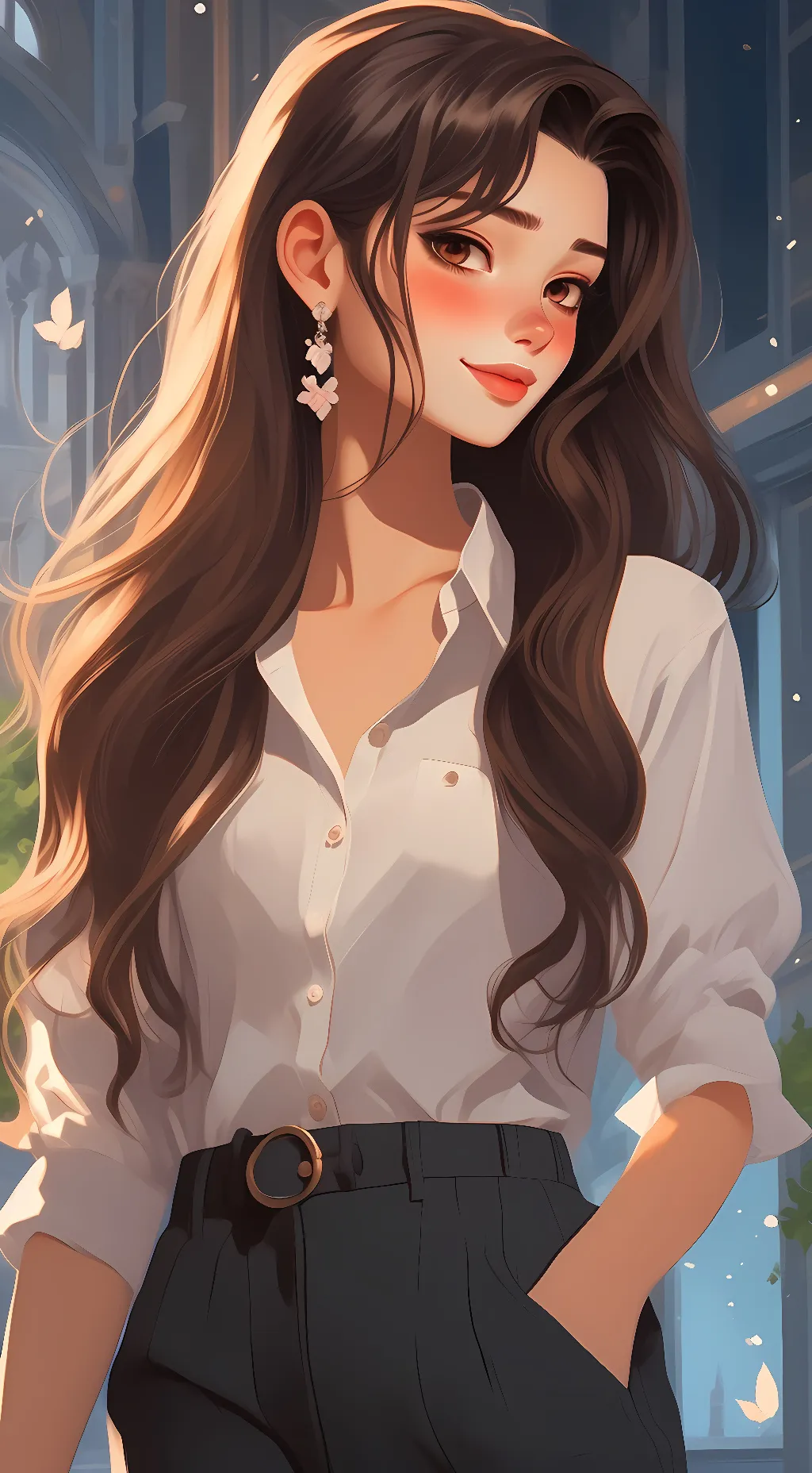 ai character: Amelia Sunfall background