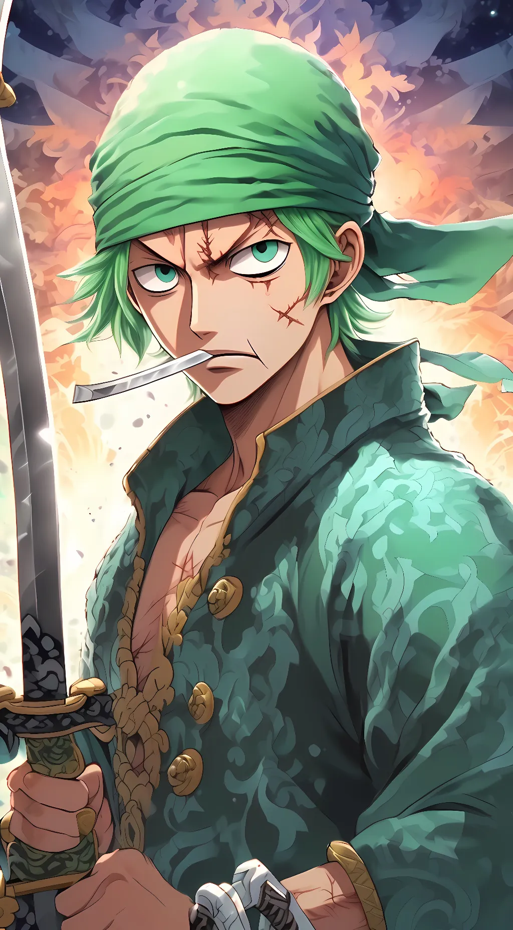 ai character: roranoa zoro background