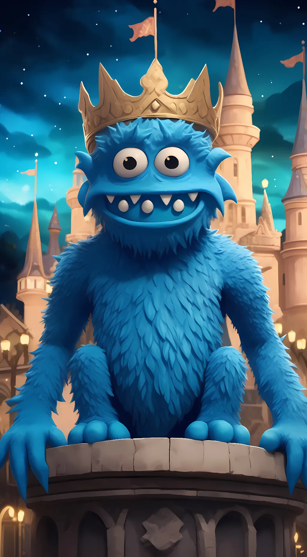 ai character: Blue background