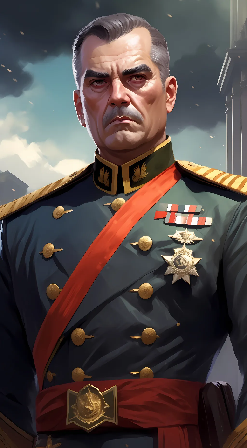 ai character: Army General  background