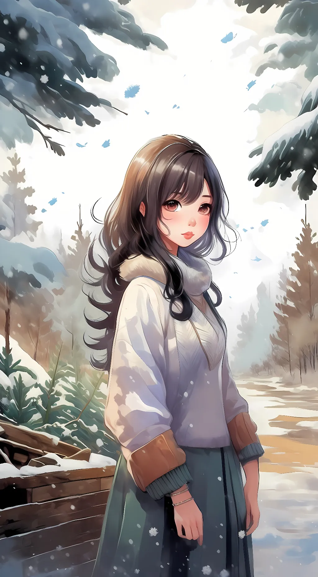 ai character: Winter background