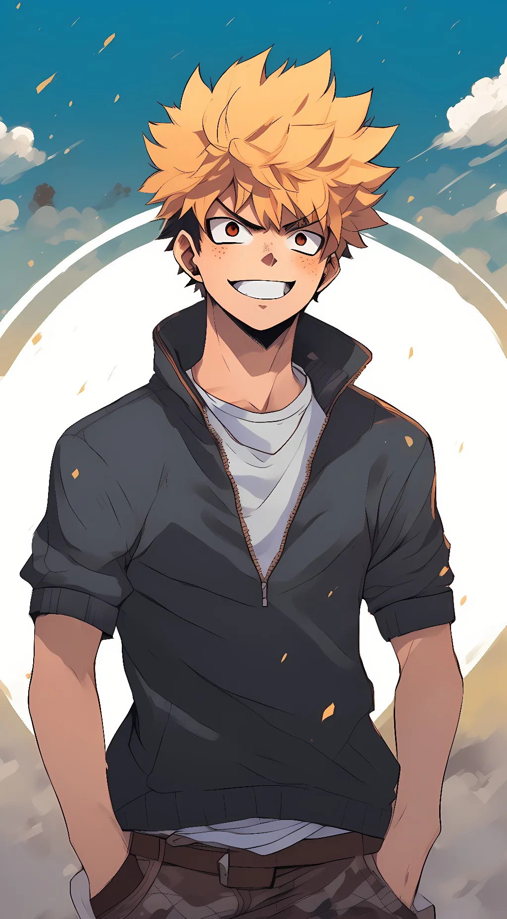 ai character: Bakugo kakusti background