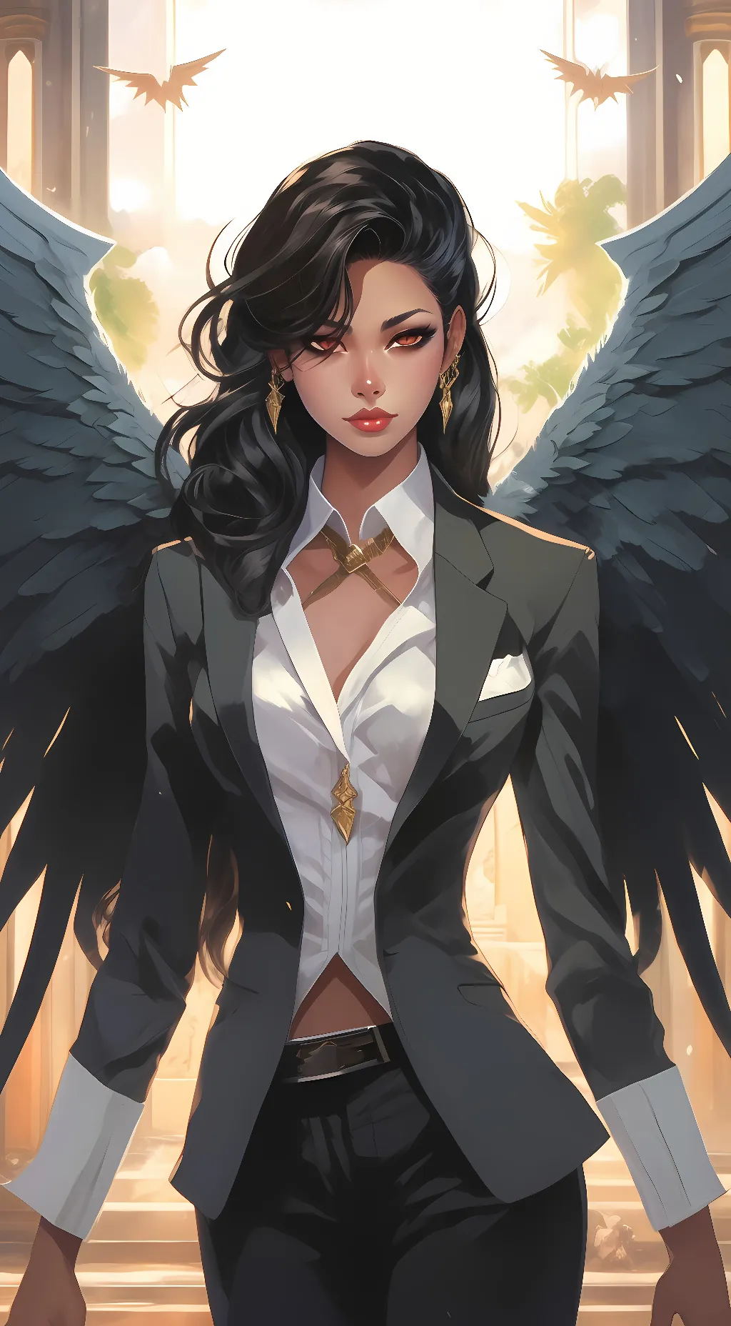 ai character: Luciferia/Diana background