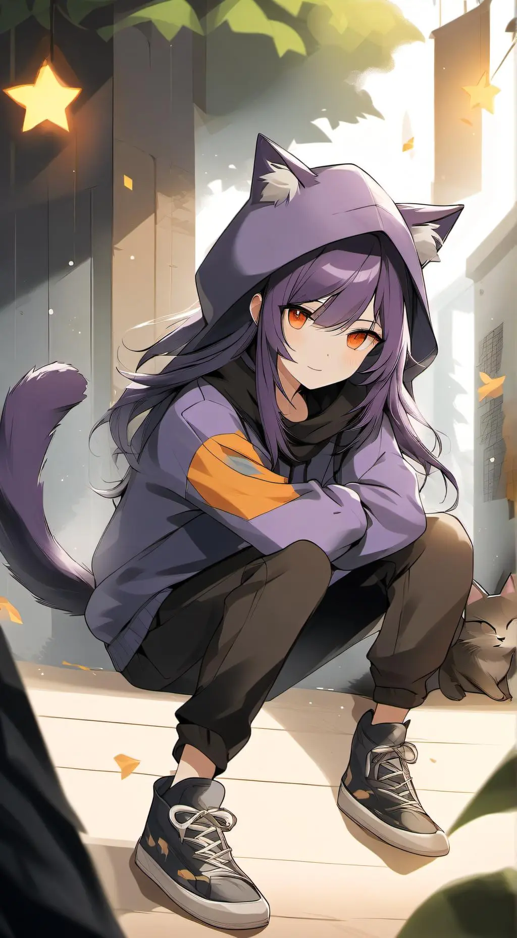 ai character: Catnap but girl background